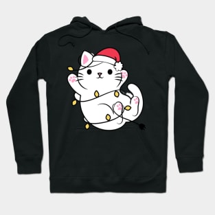 Cat with Christmas Garland Hoodie